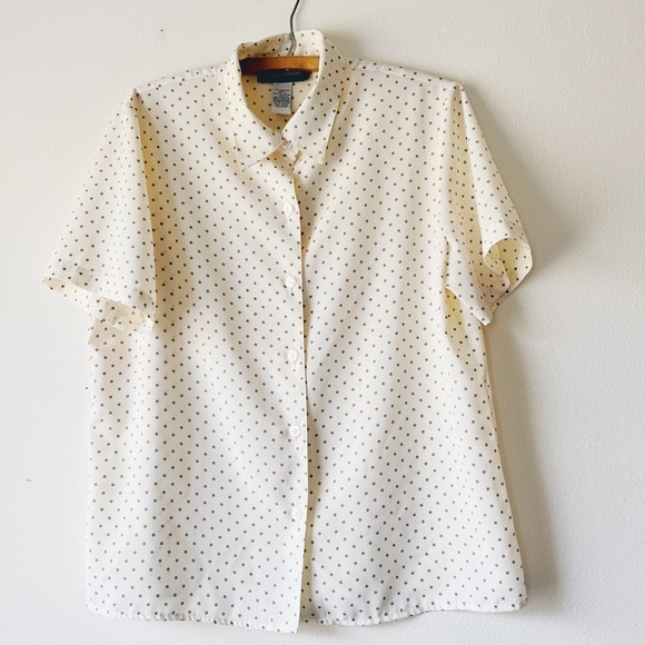 Vintage‎ 90’s polka dot short sleeve blouse M - Picture 3 of 4